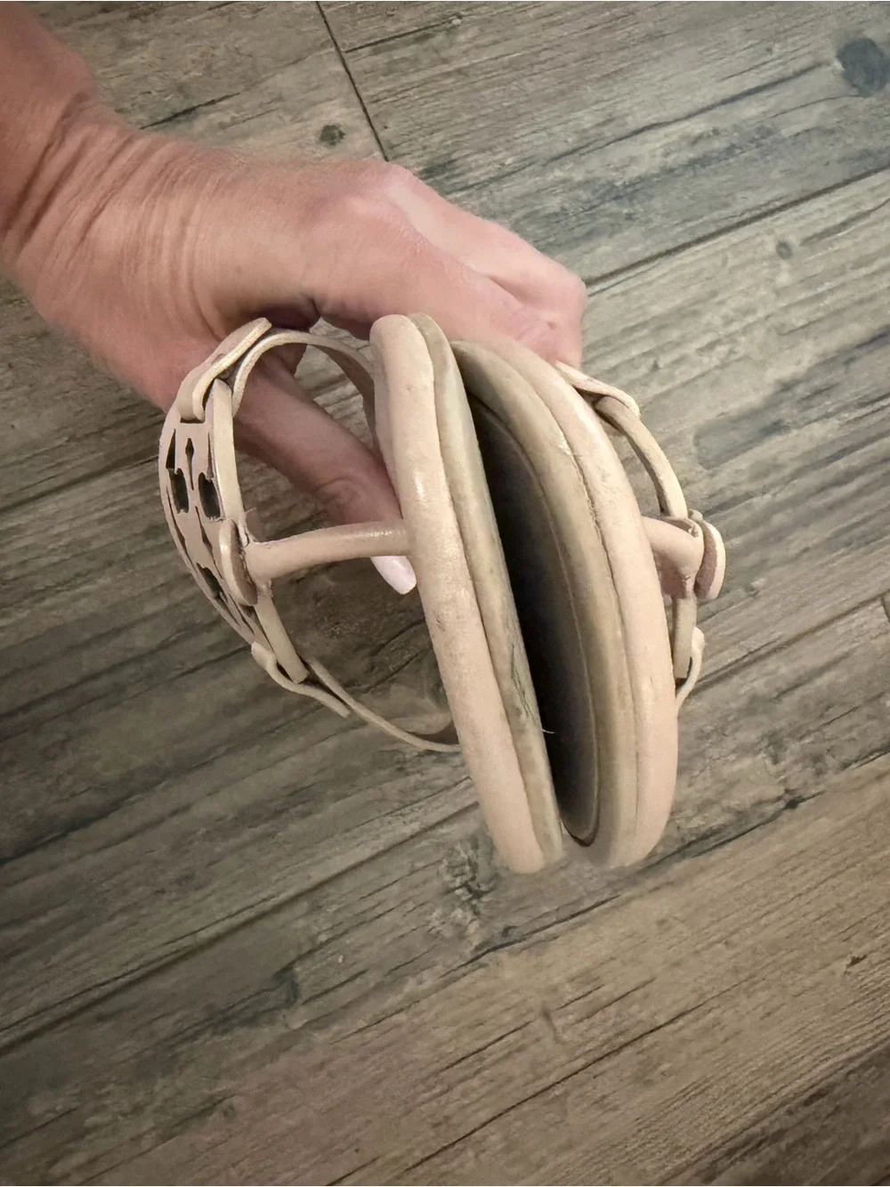 Tory Burch Miller Leather Thong Sandals in Blush Pink